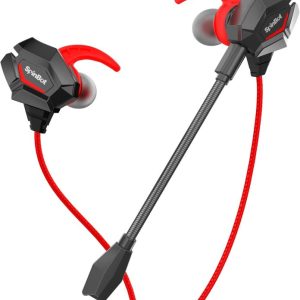 SpinBot BattleBudz W20 Wired Gaming Earphones with Boom Mic for Mobiles,PC,Xbox,PS4 ,PS5 Wired Gaming Headset(Red, Black, In the Ear)